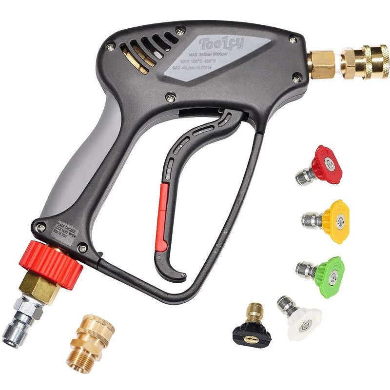 TOOLCY Pressure Washer Short Gun, Commercial 5000 PSI / 10.5 GPM with Nozzle Tips, 3/8" Swivel USA-NPT Thread x Quick Socket, Sturdy Design for Gas Power Washer - Image 1